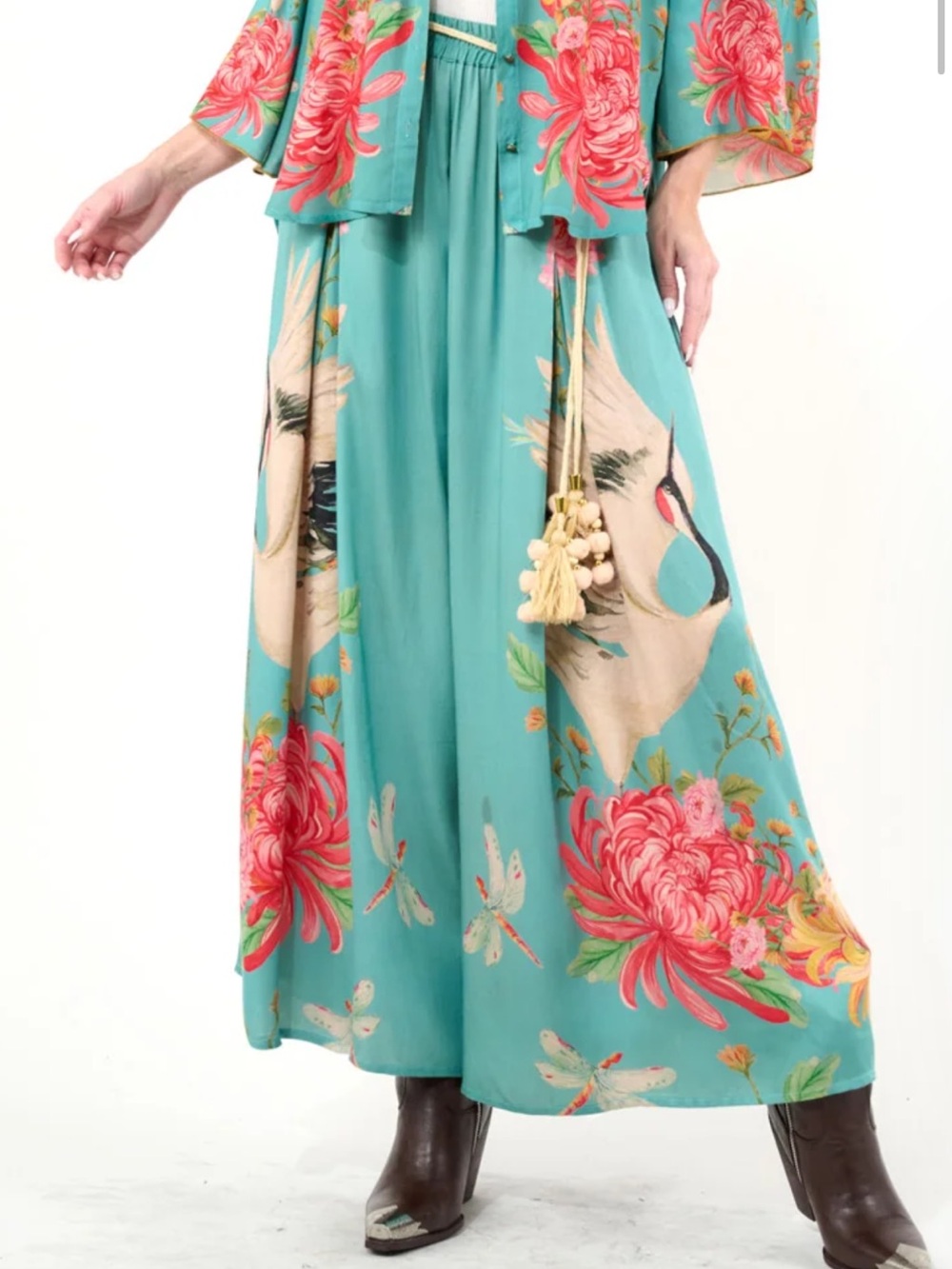 NWT Aratta Silent Journey- The Legend of the Crane Pants- Vintage Emerald